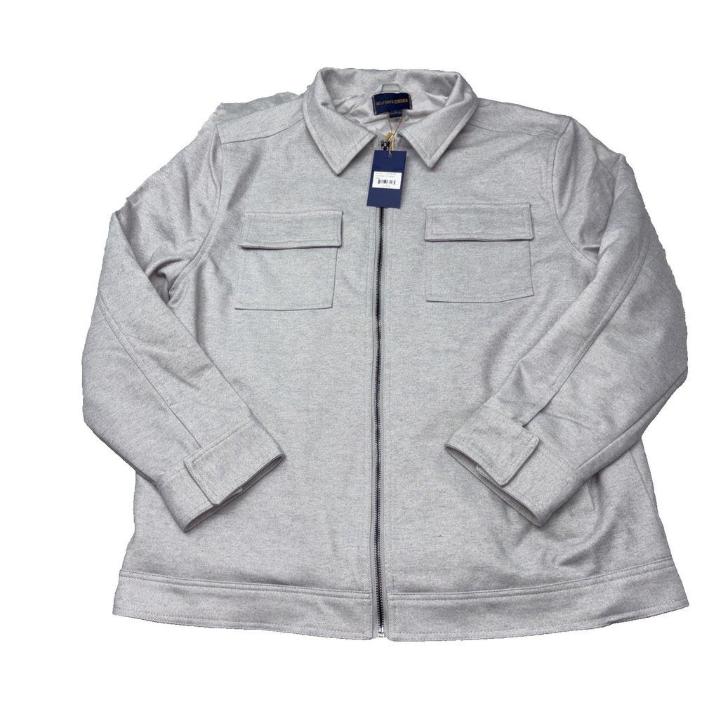 Belforte Black NWT light grey Adrian Jacket Bomper sz Lg